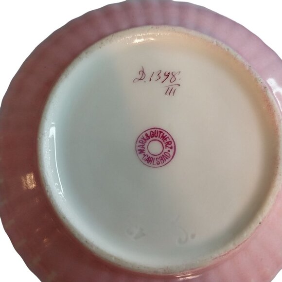 Vintage Antique Marx & Gutherz Carlsbad Pitcher Rose Buds Floral Flowers Pink - Picture 6 of 8